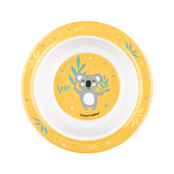 Canpol babies Melamin tál tapadókoronggal 270ml (4h+) Exotic Animals - Sárga