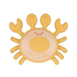 Canpol Babies Fa és szilikon rágóka - Rák - Sárga
