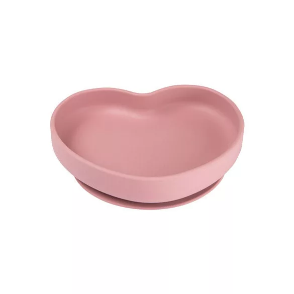 Canpol Heart szilikonos tányér tapadókoronggal  - Pink