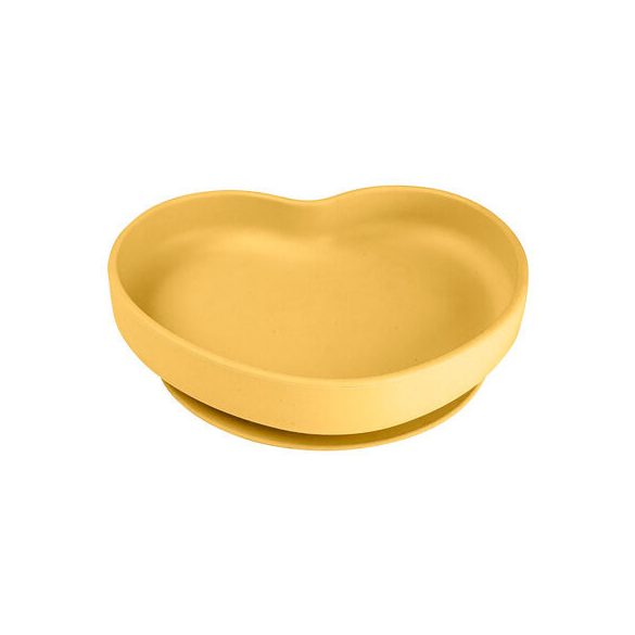 Canpol Heart szilikonos tányér tapadókoronggal - Sárga