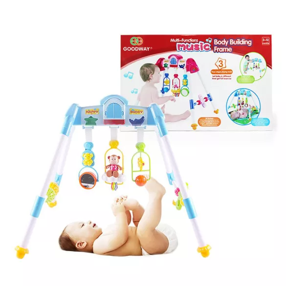 Baby Mix babatornáztató állvány zenélõ De Lux kék