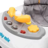 Baby Mix bébikomp kormánykerékkel szilikon kerekek graphit