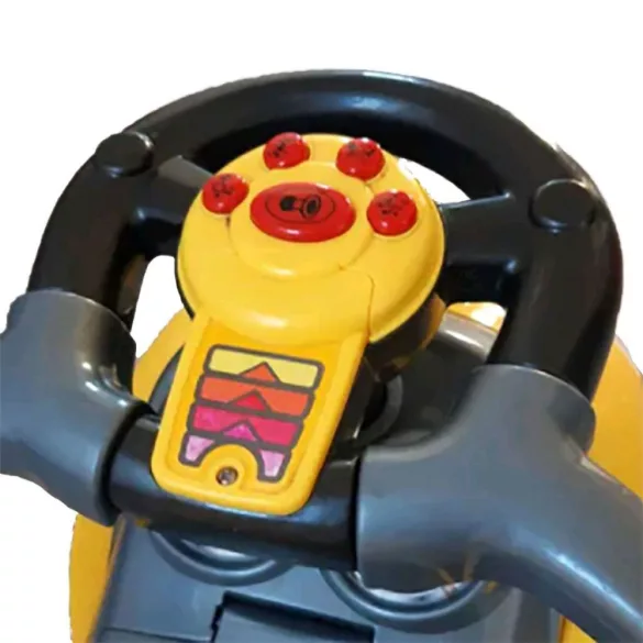 Baby Mix bébitaxi tolókarral 3az1-ben Mega Car piros