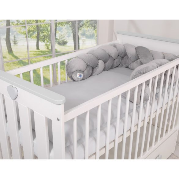 BabyLion Prémium Plüss fonott rácsvédő - Szürke