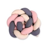 BabyLion Prémium Fonott rácsvédő - Sötétszürke - Púder rózsaszín - Bézs