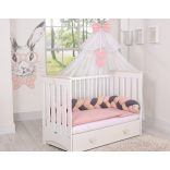 BabyLion Prémium Fonott rácsvédő - Sötétszürke - Púder rózsaszín - Bézs