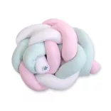 BabyLion Prémium Fonott rácsvédő - Menta-Fehér-Rózsaszín