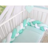 BabyLion Prémium Fonott rácsvédő - Menta-Fehér-Menta
