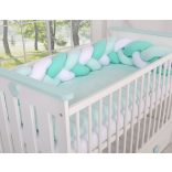 BabyLion Prémium Fonott rácsvédő - Menta-Fehér-Menta