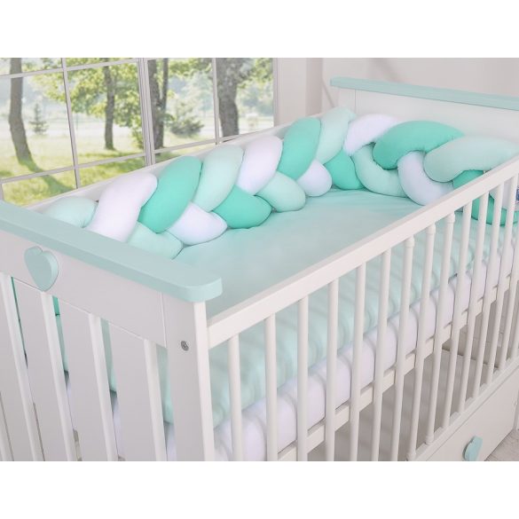BabyLion Prémium Fonott rácsvédő - Menta-Fehér-Menta