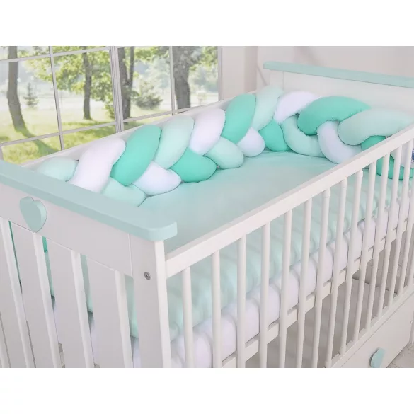 BabyLion Prémium Fonott rácsvédő - Menta-Fehér-Menta