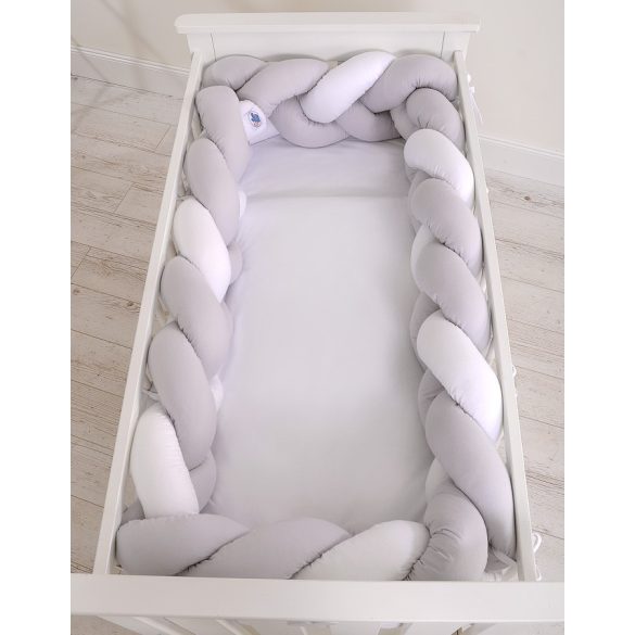 BabyLion Prémium Fonott rácsvédő XXL - Szürke-Fehér-Szürke