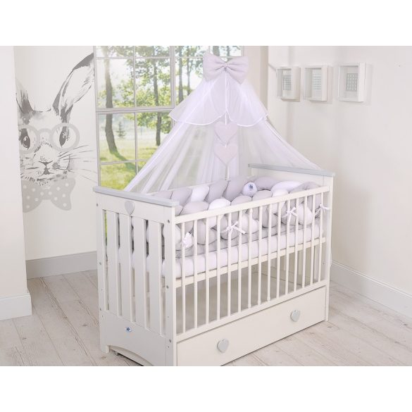 BabyLion Prémium Fonott rácsvédő XXL - Szürke-Fehér-Szürke