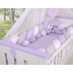   BabyLion Prémium Fonott rácsvédő XXL - Lila-Szürke-Fehér