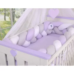   BabyLion Prémium Fonott rácsvédő XXL - Lila-Szürke-Fehér