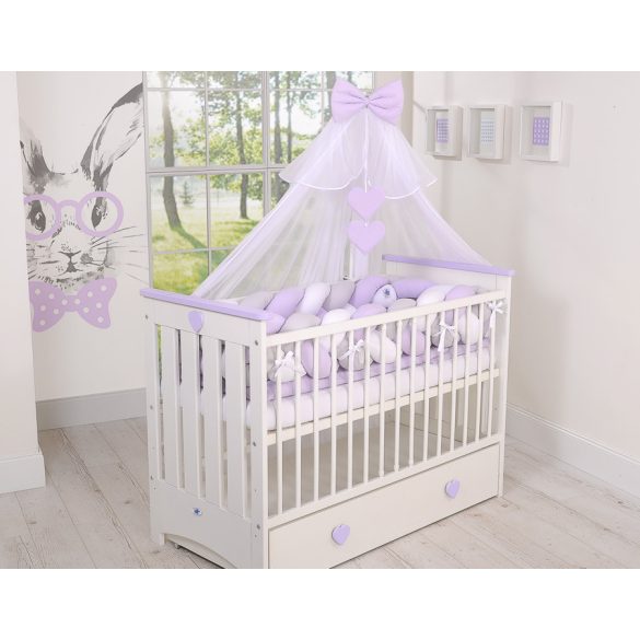 BabyLion Prémium Fonott rácsvédő XXL - Lila-Szürke-Fehér