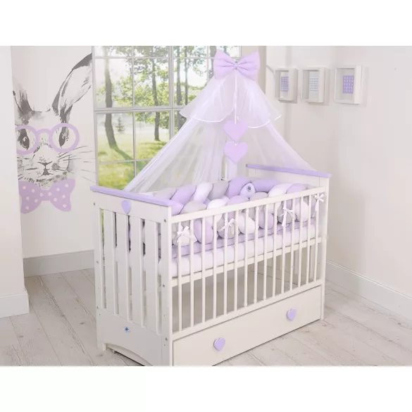 BabyLion Prémium Fonott rácsvédő XXL - Lila-Szürke-Fehér