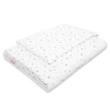 BabyLion Prémium 2 részes ágyneműszett (100x135) - Fehér alapon szürke csillagok