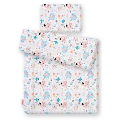   BabyLion Prémium 2 részes ágyneműszett (75x100) - Világoskék maci és barátai