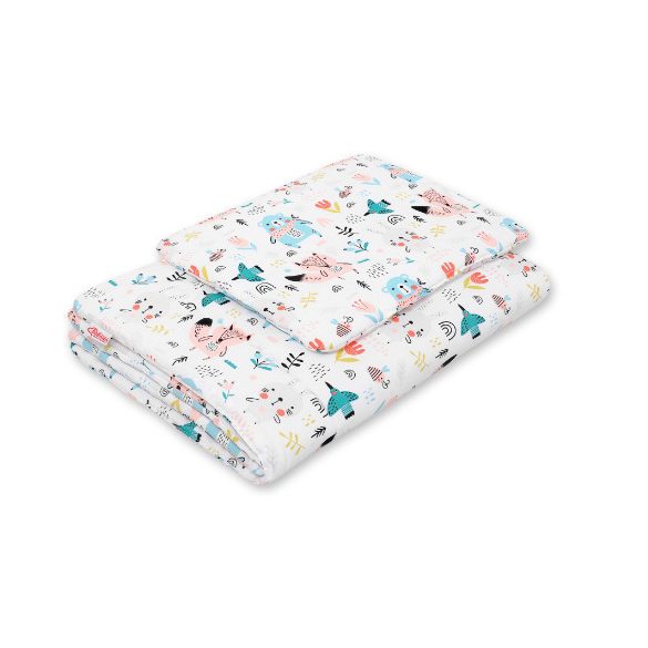 BabyLion Prémium 2 részes ágyneműszett (75x100) - Világoskék maci és barátai