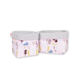 Prémium Játéktároló 2 db - Rózsaszín alapon sünik