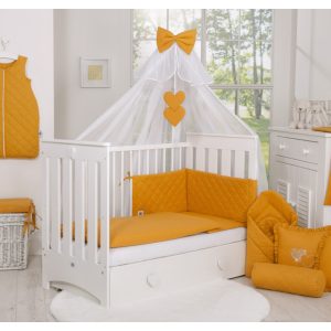 BabyLion Prémium Royal 5 részes ágyneműhuzat szett - Mustár