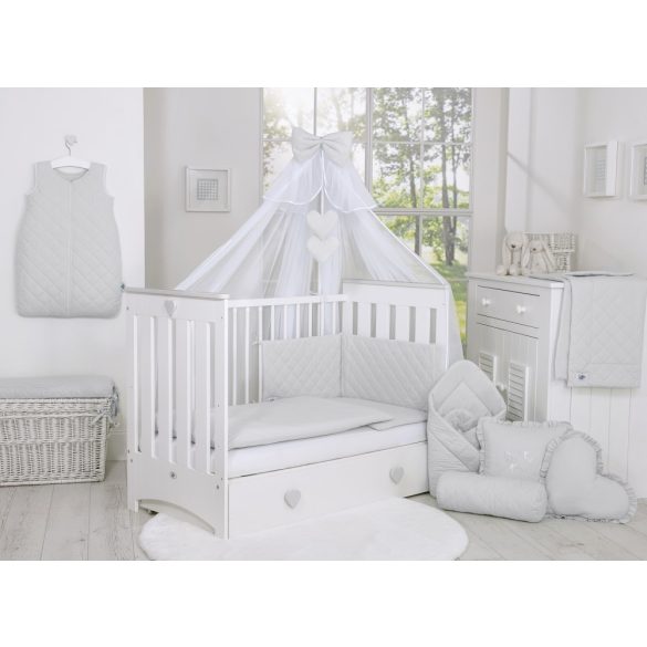 BabyLion Prémium Royal 5 részes ágyneműhuzat szett - Világos szürke