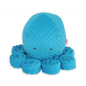 BabyLion Prémium Óriás minky ölelő polip (75 cm) - Türkiz kék