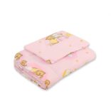 BabyLion Prémium 2 részes ágyneműszett (75x100) - Rózsaszín - létrás macis