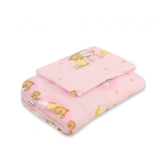 BabyLion Prémium 2 részes ágyneműszett (75x100) - Rózsaszín - létrás macis