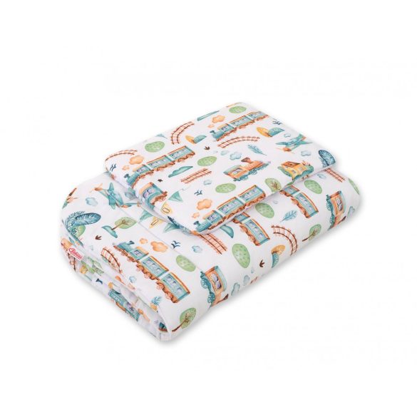 BabyLion Prémium 2 részes ágyneműszett (75x100) - Vonatok