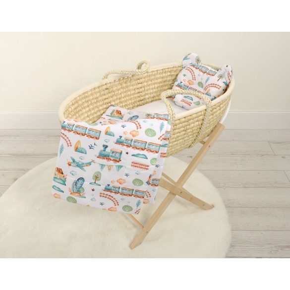 BabyLion Prémium Maci 2 részes ágyneműszett - Vonatok