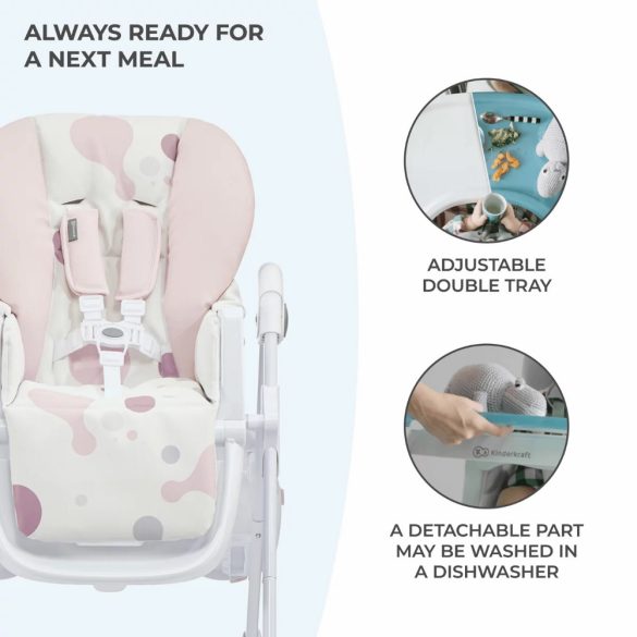 Kinderkraft etetõszék Yummy pink