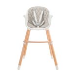 Kinderkraft etetõszék Sienna 2in1 fa lábbal szürke