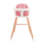 Kinderkraft etetõszék Sienna 2in1 fa lábbal pink