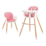 Kinderkraft etetõszék Sienna 2in1 fa lábbal pink