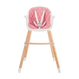 Kinderkraft etetõszék Sienna 2in1 fa lábbal pink
