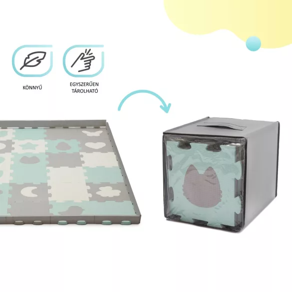 Kinderkraft szivacspuzzle szõnyeg - Luno Shape 30db menta-szürke