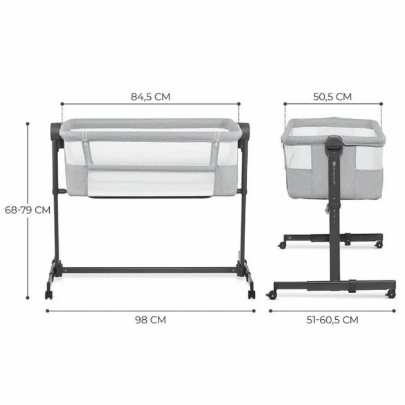 Kinderkraft babaöböl és babaágy 2in1 Neste Up2  világosszürke