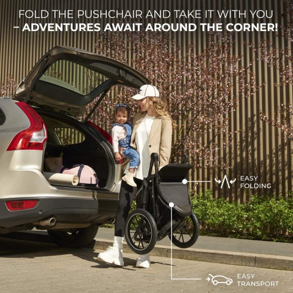 Kinderkraft babakocsi minden terepre Helsi 2 szürke