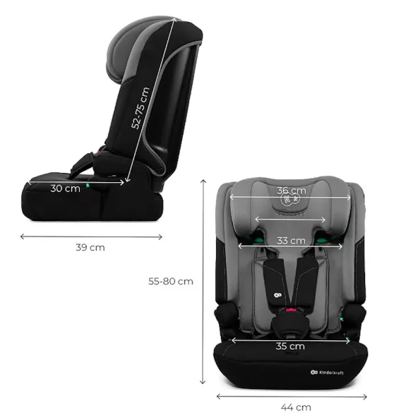 Kinderkraft gyerekülés ülésmagasító I-COMFY i-Size 76-150cm sötétszürke