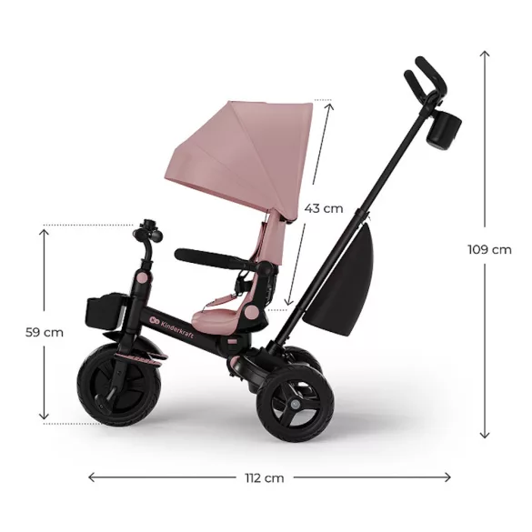 Kinderkraft tricikli 6in1 AVEO 2 PLUS  pink