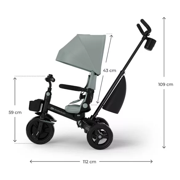 Kinderkraft tricikli 6in1 AVEO 2 PLUS  zöld