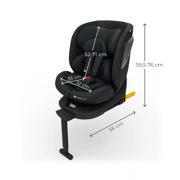 Kinderkraft gyerekülés I-360 Plus 2 i-Size Isofix 40-150cm fekete