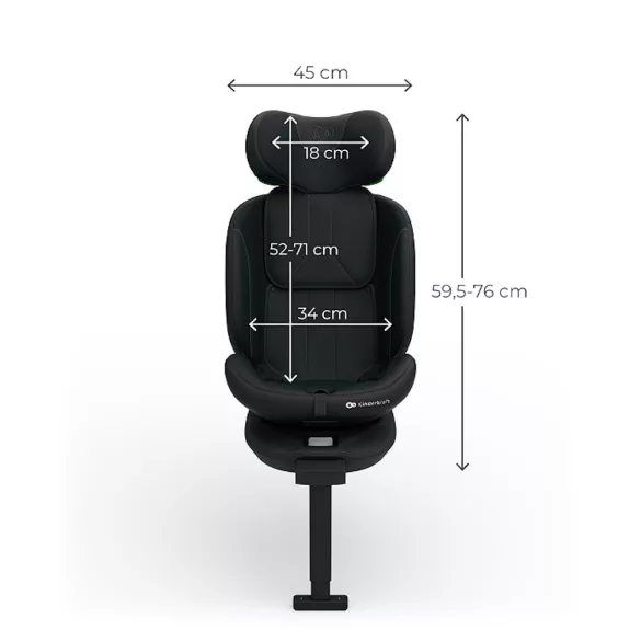 Kinderkraft gyerekülés I-360 Plus 2 i-Size Isofix 40-150cm fekete