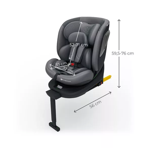 Kinderkraft gyerekülés I-360 Plus 2 i-Size Isofix 40-150cm szürke