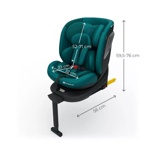 Kinderkraft gyerekülés I-360 Plus 2 i-Size Isofix 40-150cm zöld