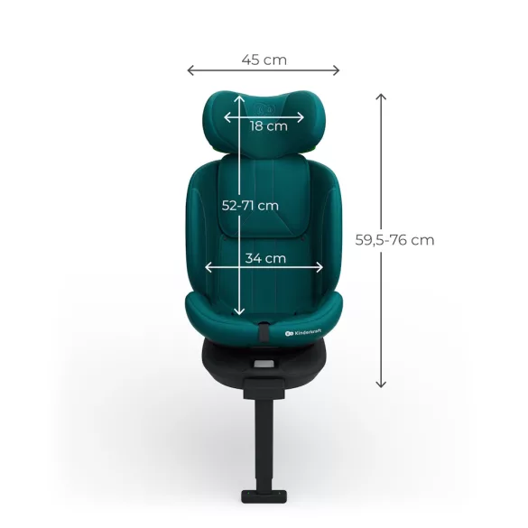 Kinderkraft gyerekülés I-360 Plus 2 i-Size Isofix 40-150cm zöld