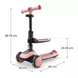 Kinderkraft roller és futóbicikli 2in1 Halley II rose pink