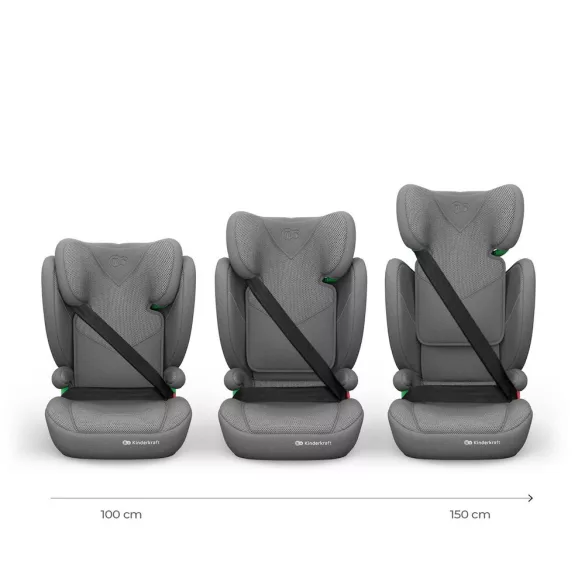 Kinderkraft gyerekülés Junior Fix 2 PLUS i-Size Isofix 100-150cm szürke
